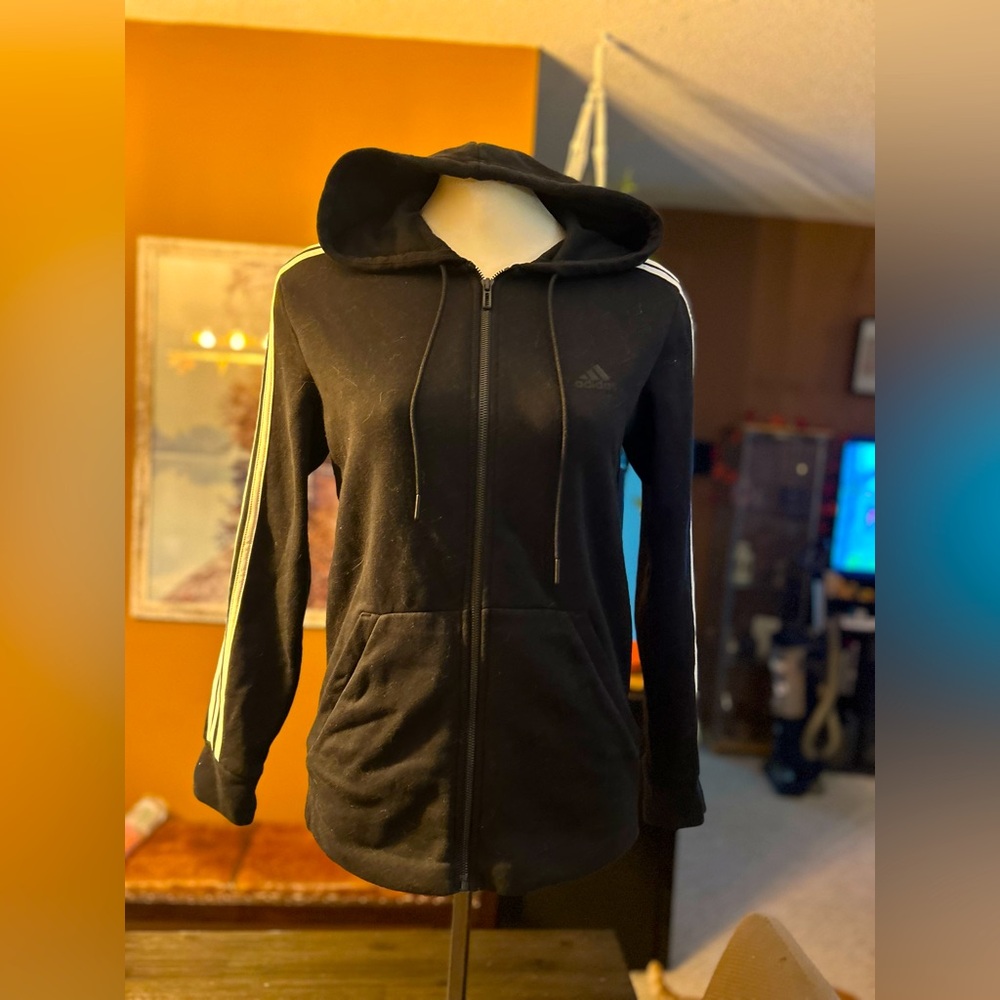 Black Adidas zip up sweater